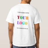 Custom Company Logo Text Business T-shirt Sjabloon (Achterkant)