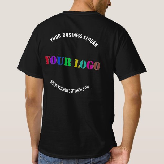 Custom Company Logo Text Business T-shirt Sjabloon (Achterkant)