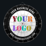 Custom Company Logo Text Dart Board Uw Kleuren Dartbord<br><div class="desc">Aangepaste kleuren en lettertypen - Ontwerp uw eigen gepersonaliseerde dartborden met uw bedrijf Logo en naam Website of Aangepaste tekst Promotionele zaken Gepersonaliseerde dartbord - Voeg uw Logo / Afbeelding of QR-code toe - Foto / en tekst / informatie / Meer - Grootte wijzigen en elementen verplaatsen met aanpassingsgereedschap. Kies...</div>