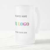 Custom Company Logo Text Frosted Glass Beer Mok (Voorkant rechts)
