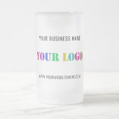 Custom Company Logo Text Frosted Glass Beer Mok (Center)