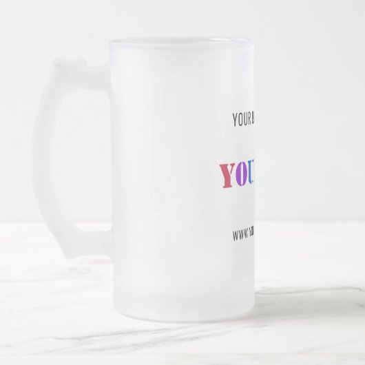 Custom Company Logo Text Frosted Glass Beer Mok (Links)
