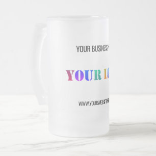 Custom Company Logo Text Glass Beer Mok Sjabloon