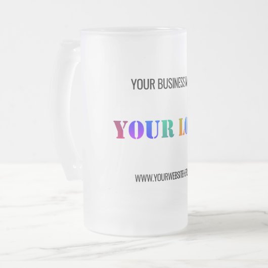 Custom Company Logo Text Glass Beer Mok Sjabloon (Voorkant links)