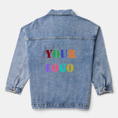 Custom Company Logo Uw Business Denim Jas Denim Jacket (Achterkant)