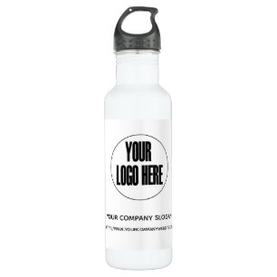 Custom Company Logo White Black Waterfles