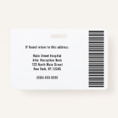 Custom Company Medewerker Foto Naam Barcode Logo I Badge (Achterkant)