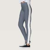 Custom Company Name White Stripe Grey  Leggings (Links)