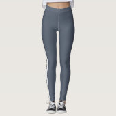 Custom Company Name White Stripe Grey  Leggings (Voorkant)