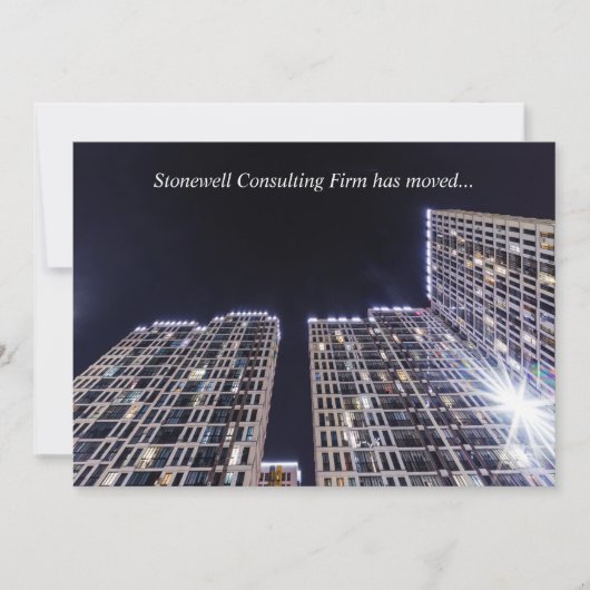 Custom Company Office Building Business Moving Aankondiging (Voorkant)