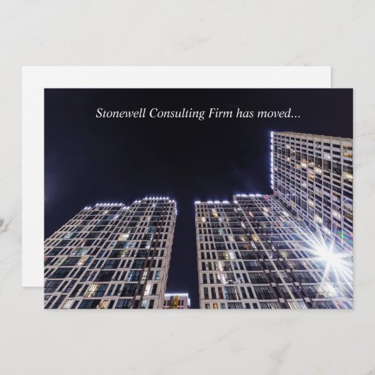 Custom Company Office Building Business Moving Aankondiging (Voorkant / Achterkant)