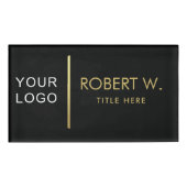 Custom Company Professional Business Logo Black Naambadge (Voorkant)