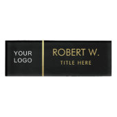 Custom Company Professional Business Logo Black Naambadge (Voorkant)