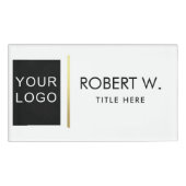 Custom Company Professional Business Logo White Naambadge (Voorkant)