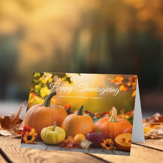 Custom Company Thanksgiving Marketing Herfst Pompo Feestdagen Kaart