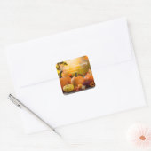 Custom Company Thanksgiving Marketing Pompoen Vierkante Sticker (Envelop)