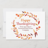 Custom Company Thanksgiving Mooie Herfstblad Kaart (Voorkant)