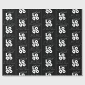 Custom Company White Logo Pattern on Black Gift Cadeaupapier (Vlak)