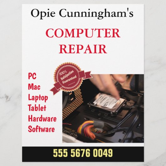 Custom Computer Repair Business Adverteren brochur Flyer (Voorkant)