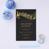 Custom Concert Flyer Sjabloon Muziek Gouden Notiti (Enkel)