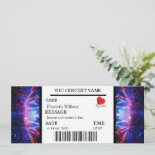 Custom Concert Ticket Gift Girl valentine's day Kaart (Staand voorkant)