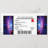 Custom Concert Ticket Gift Girl valentine's day Kaart (Voorkant / Achterkant)