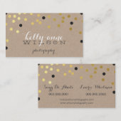 CUSTOM CONFETTI GLAMOROUS gouden folie spot kraft Visitekaartje (Voorkant / Achterkant)