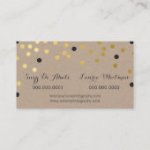 CUSTOM CONFETTI GLAMOROUS gouden folie spot kraft Visitekaartje (Achterkant)