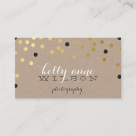 CUSTOM CONFETTI GLAMOROUS gouden folie spot kraft Visitekaartje