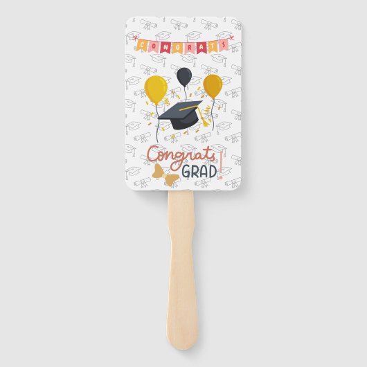 Custom Congrats Afstudeerder Modern Simple Preppy Handwaaier (Achterkant)