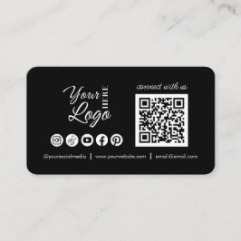 Custom Connect met ons Social Media QR Code Zwart Visitekaartje