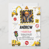 Custom Construction Birthday Party with Image Kaart (Voorkant)