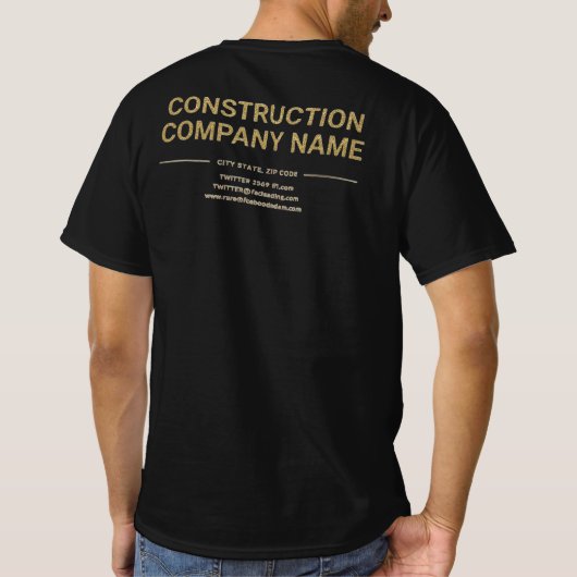 Custom Construction Company T-shirt | beroeps (Achterkant)