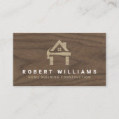 Custom Construction Wood Home Building Lux Visitekaartje (Voorkant)