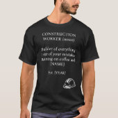 Custom Construction Worker Definition Shirt Gift (Voorkant)