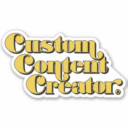 Custom Content Creator Gele Retro Gamer Slogan Sticker (Voorkant)