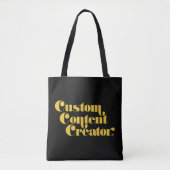 Custom Content Creator Gele Retro Gamer Slogan Tote Bag (Voorkant)