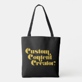 Custom Content Creator Gele Retro Gamer Slogan Tote Bag (Achterkant)