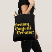 Custom Content Creator Gele Retro Gamer Slogan Tote Bag (Dichtbij)
