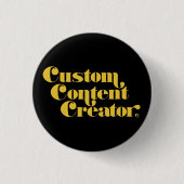 Custom Content Creator Gele Slogan Gamer Ronde Button 3,2 Cm (Voorkant)