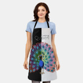 Custom Cooking Queen Colorful Peacock Schort (Gedragen)