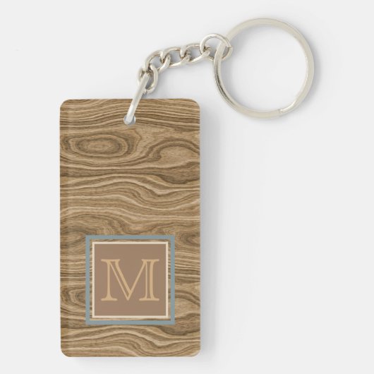 Custom Cool Artistic Abstract Wood Grain Pattern Sleutelhanger (achterkant)