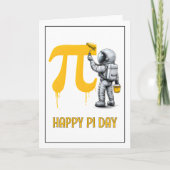 Custom Cool Astronaut Schilderen Pi Symbool Pi Dag Kaart (Voorkant)