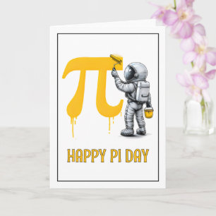 Custom Cool Astronaut Schilderen Pi Symbool Pi Dag Kaart