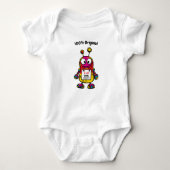 Custom Cool Baby Robot met Naam en Telefoon Label Romper (Voorkant)