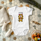 Custom Cool Baby Tiger met Naam en Telefoon Label Romper