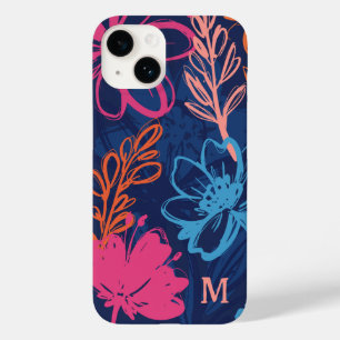Custom Cool Bloemen Boho Kleurrijke Monogram Tropi Case-Mate iPhone 14 Hoesje