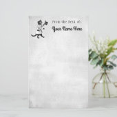 Custom Cool Cat  Grunge Art Briefpapier (Staand voorkant)