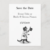 Custom Cool Cat Save the Date Briefkaart (Voorkant)