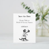 Custom Cool Cat Save the Date Briefkaart (Staand voorkant)